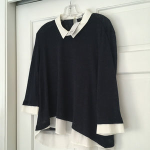 NWT Womens Navy/white top 18 Dorothy Perkins
